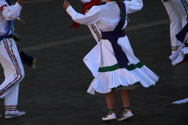 Festival Danse Folklorique Basque Dans Rue — Photo