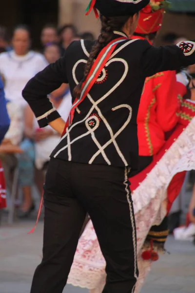 Festival Danse Folklorique Basque Dans Rue — Photo
