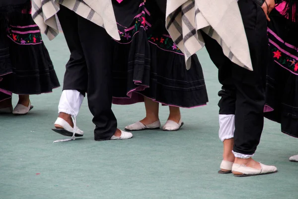 Colombian folk dance performance in a street festival