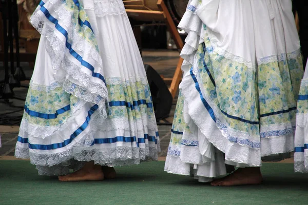 Colombian folk dance performance in a street festival