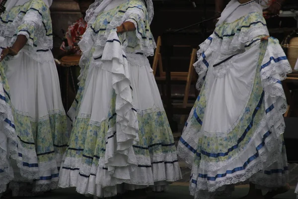 Colombian folk dance performance in a street festival