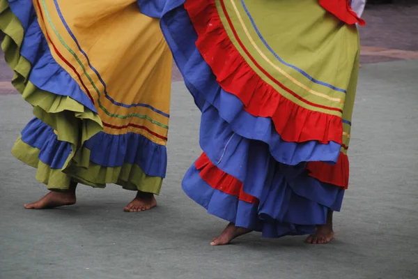 Performance Dança Popular Colombiana Festival Rua — Fotografia de Stock