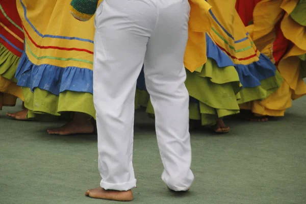 Colombian folk dance performance in a street festival