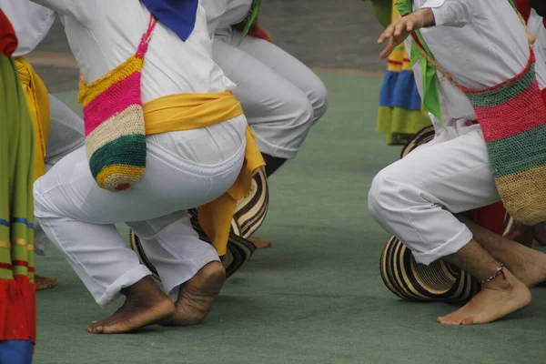 Colombian folk dance performance in a street festival