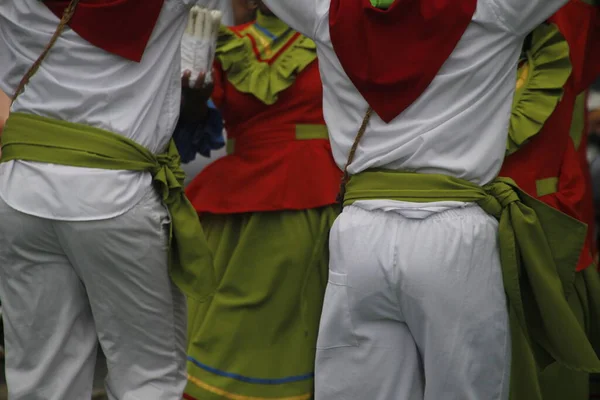 Kolumbiai Néptánc Előadás Egy Utcai Fesztiválon — Stock Fotó