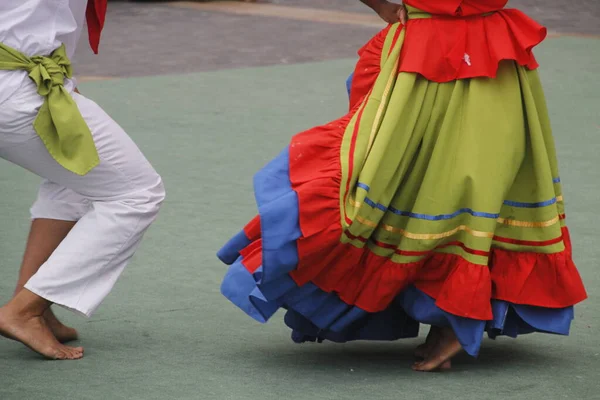 Colombian folk dance performance in a street festival