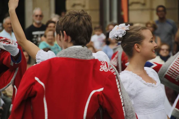 Polnische Tanzausstellung Einem Straßenfest — Stockfoto