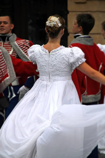 Bir Sokak Festivalinde Polonya Dansı Sergisi — Stok fotoğraf