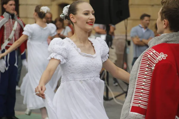 Polnische Tanzausstellung Einem Straßenfest — Stockfoto