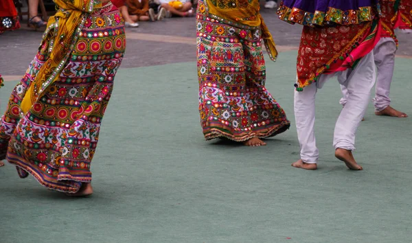 Dansul Popular Indian Într Festival Stradă — Fotografie, imagine de stoc