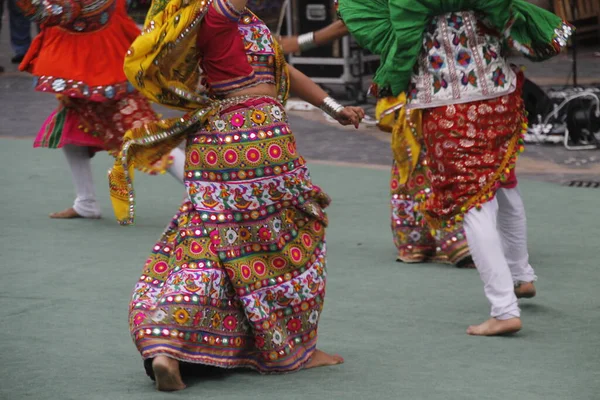 Dansul Popular Indian Într Festival Stradă — Fotografie, imagine de stoc