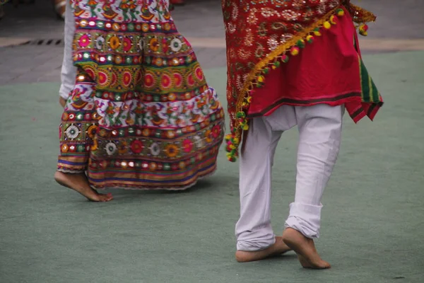 Dansul Popular Indian Într Festival Stradă — Fotografie, imagine de stoc