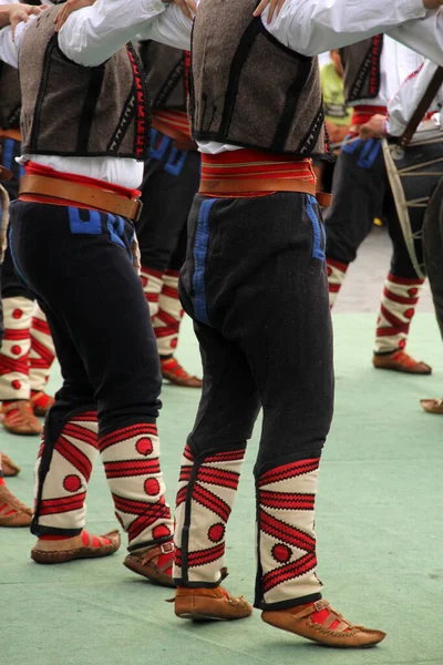 Macedonian folk dance in a street festival