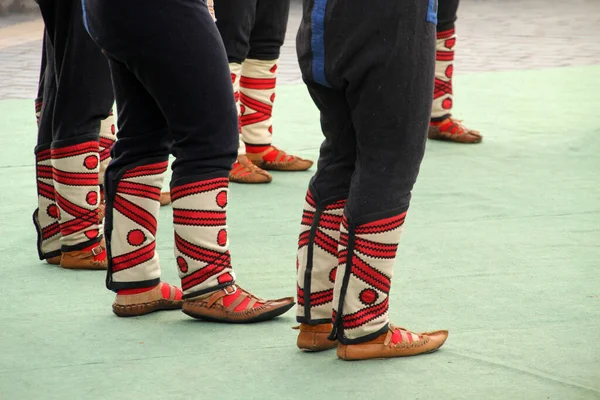 Mazedonischer Volkstanz Auf Einem Straßenfest — Stockfoto