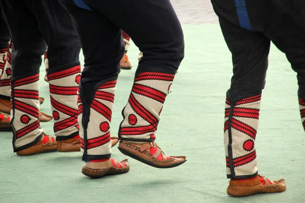 Mazedonischer Volkstanz Auf Einem Straßenfest — Stockfoto