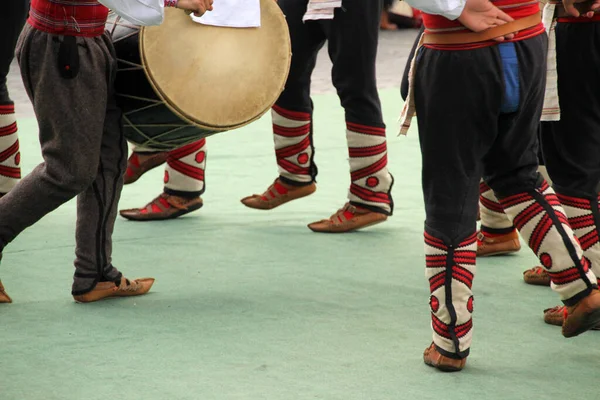 Macedón Néptánc Egy Utcai Fesztiválon — Stock Fotó