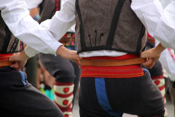 Mazedonischer Volkstanz Auf Einem Straßenfest — Stockfoto