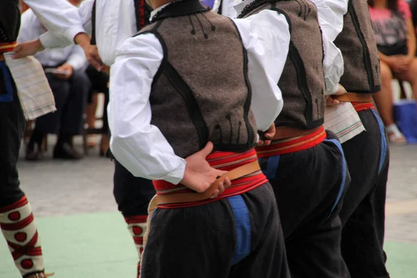 Macedonian folk dance in a street festival