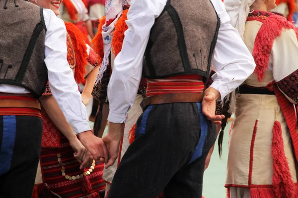 Macedón Néptánc Egy Utcai Fesztiválon — Stock Fotó