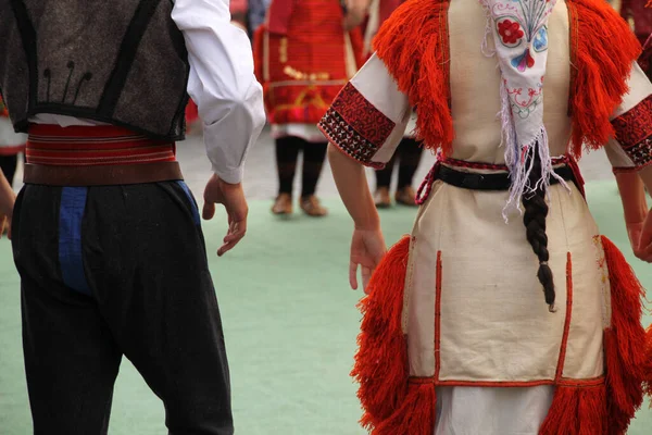 Makedon Halk Dansları Bir Sokak Festivalinde — Stok fotoğraf