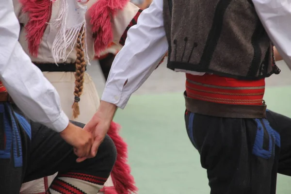 Makedon Halk Dansları Bir Sokak Festivalinde — Stok fotoğraf