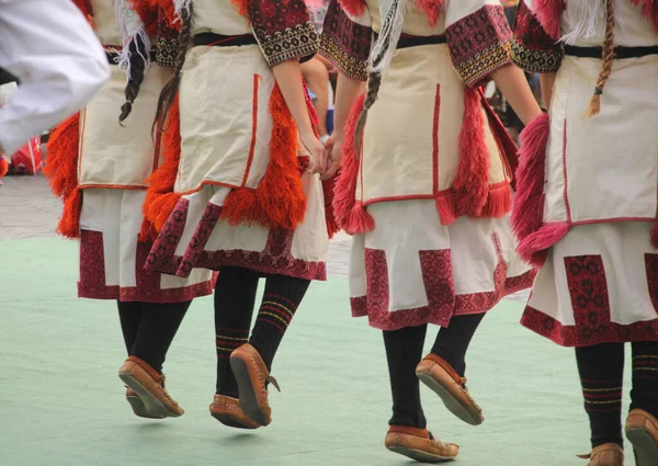 Macedón Néptánc Egy Utcai Fesztiválon — Stock Fotó