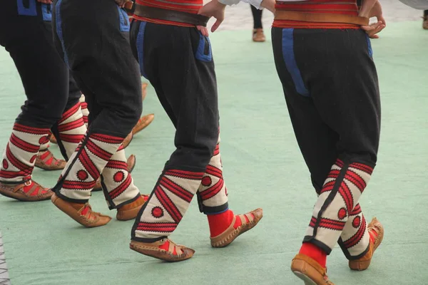 Makedon Halk Dansları Bir Sokak Festivalinde — Stok fotoğraf