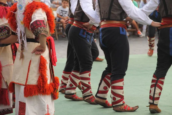 Makedon Halk Dansları Bir Sokak Festivalinde — Stok fotoğraf