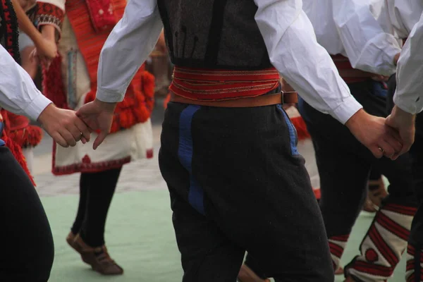 Makedon Halk Dansları Bir Sokak Festivalinde — Stok fotoğraf