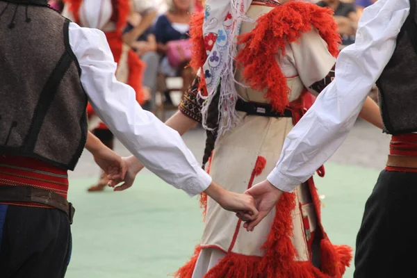 Danse Folklorique Macédonienne Dans Festival Rue — Photo