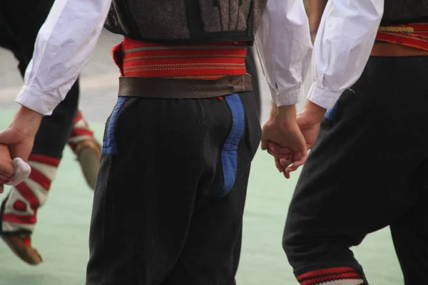 Macedonian folk dance in a street festival