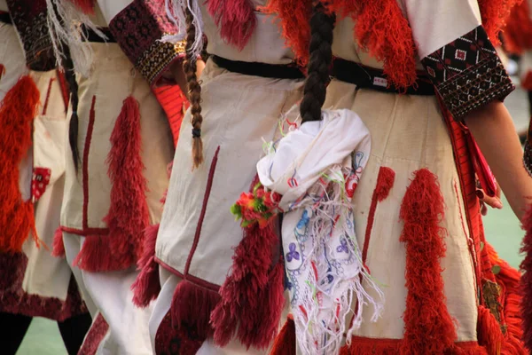 Danse Folklorique Macédonienne Dans Festival Rue — Photo