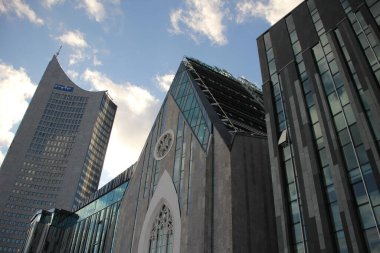 Leipzig şehir merkezinde mimarlık.