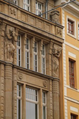 Leipzig şehir merkezinde mimarlık.