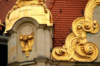 Leipzig şehir merkezinde mimarlık.