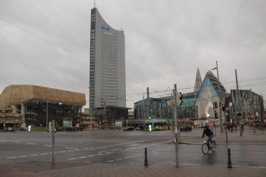 Leipzig şehir merkezinde mimarlık.