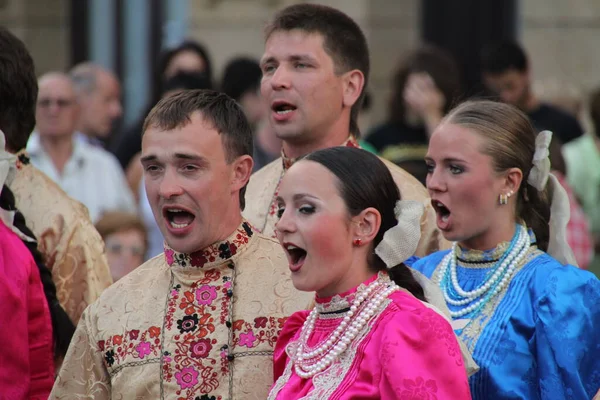 Rosyjska Wystawa Tańca Ludowego Festiwalu Ulicznym — Zdjęcie stockowe