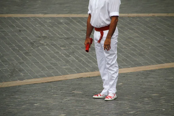 Danza Tradizionale Basca Una Festa Popolare — Foto Stock