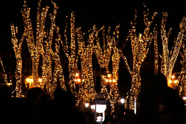 Vida Cidade Durante Tempo Natal — Fotografia de Stock