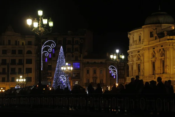 Vida Cidade Durante Tempo Natal — Fotografia de Stock