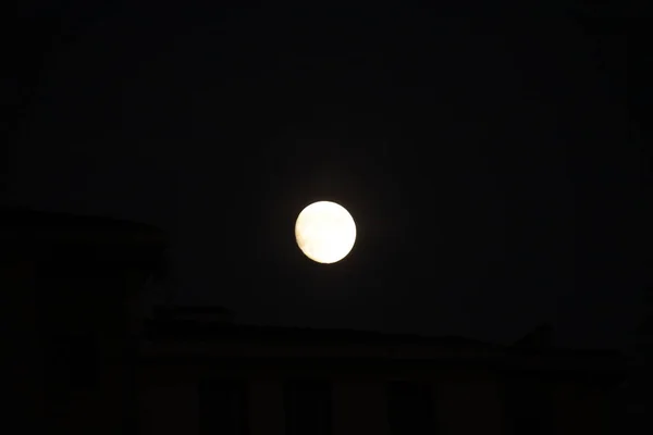 Vista Luna Por Noche —  Fotos de Stock