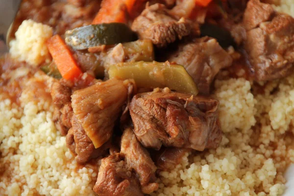 Arroz Basmati Con Carne Salsa — Foto de Stock