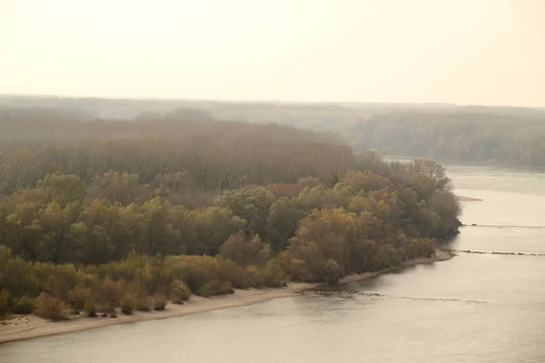 Άποψη Του Δούναβη Στα Σύνορα Μεταξύ Σλοβακίας Και Αυστρίας — Φωτογραφία Αρχείου