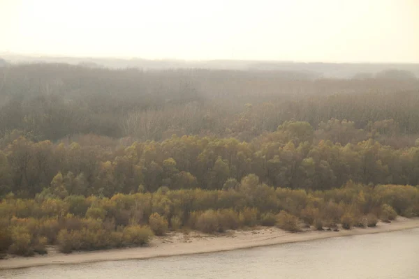 Slovakya Ile Avusturya Arasındaki Sınırda Tuna Nehri Manzarası — Stok fotoğraf