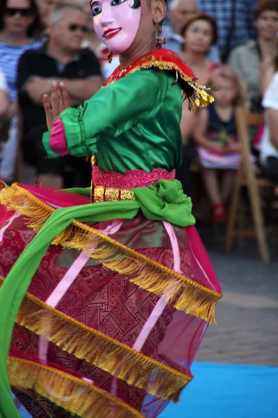 Indonezyjski Taniec Ludowy Festiwalu Ulicznym — Zdjęcie stockowe