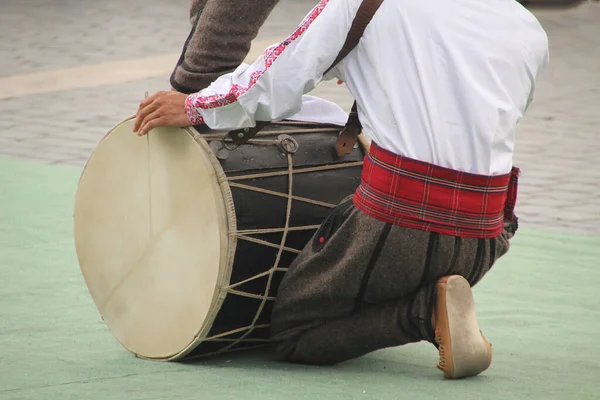 Folk dance from Macedonia in a street festival