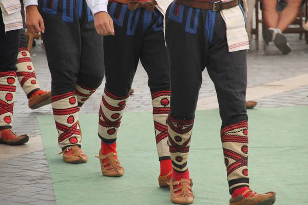 Danse Folklorique Macédoine Dans Festival Rue — Photo