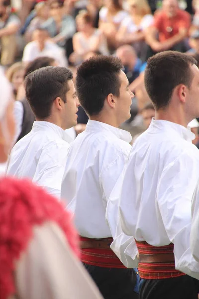 Lidový Tanec Makedonie Pouličním Festivalu — Stock fotografie