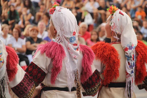 Néptánc Macedóniából Egy Utcai Fesztiválon — Stock Fotó