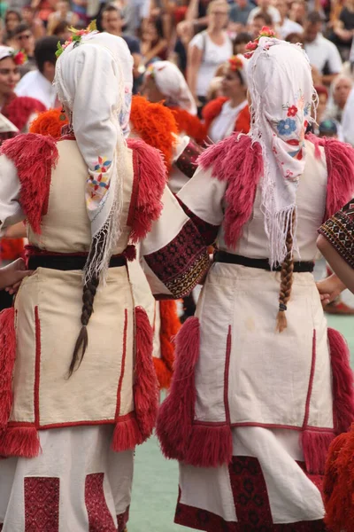 Volkstanz Aus Mazedonien Auf Einem Straßenfest — Stockfoto